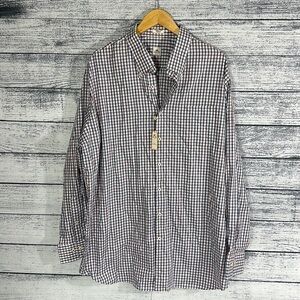 NWT Peter Millar Plaid Button Up 100% Cotton Dress Shirt XXL